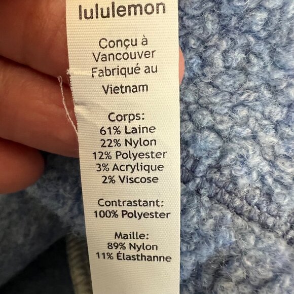 Lululemon So Sherpa Lunar Eclipse Periwinkle Blue Full Zip Hooded Jacket Size 12 - Picture 9 of 15